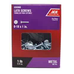 Ace No. 8 x 1 in. L Phillips Truss Washer Head Zinc-Plated Steel Lath Screws 1 lb. 172 pk