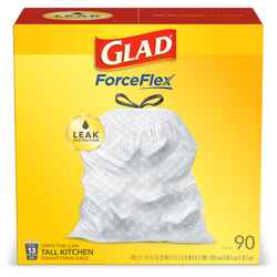 Glad 13 gal. Kitchen Trash Bags Drawstring 90 pk