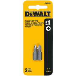 DeWalt #1 in. Phillips Screwdriver Bit Heat-Treated Steel 2 pc.