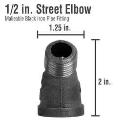Pipe Decor No FIP 3/8 in. 3/8 in. Dia. Black Malleable Iron Street Elbow MIPT