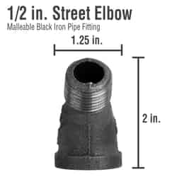 Pipe Decor No FIP 3/8 in. 3/8 in. Dia. Black Malleable Iron Street Elbow MIPT