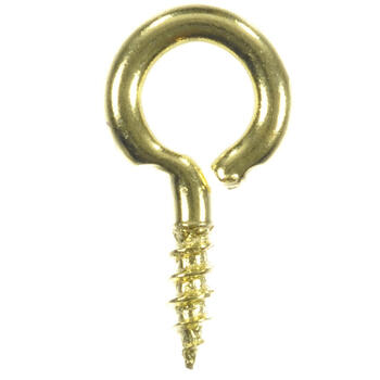 Ace 1/8 in. Dia. x 1/2 in. L Polished Brass Screw Eye 5 lb. 7 pk