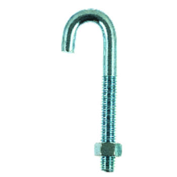 Hampton Small Zinc-Plated Silver 1 in. L Zinc 375 lb. 1 pk J-Bolt