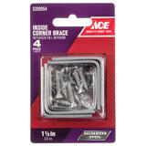 Ace 1-1/2 in. H x 2.75 in. W x 1-1/2 in. D Steel Corner Brace Inside L