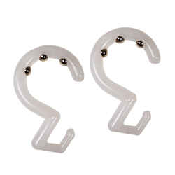 Excell Frosted Plastic Roller Glide Shower Curtain Rings 12 pk White