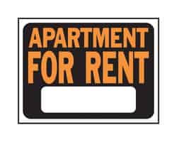 Hy-Ko English 9 in. H x 12 in. W Sign Plastic Apartment for Rent
