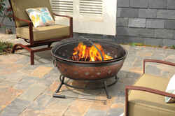 Living Accents Noma Fire Pit 22.4 in. H x 35.8 in. W Steel