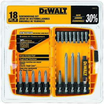 DeWalt Multi Size in. 1/4 in. Screwdriver Bit 18 pc.