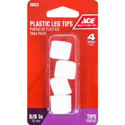 Ace Plastic Leg Tip White Round 5/8 in. W 4 pk