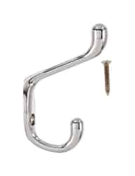 Ace 3 in. L Silver Metal Medium Heavy Duty Coat and Hat Hook 1 pk Chrome