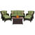 Hanover Strathmere 6 pc Espresso Steel Traditional Fire Pit Set Cilantro Green