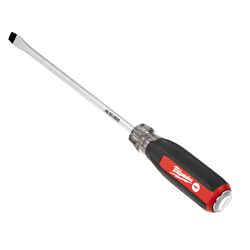 Milwaukee 8 in. 3/8 in. Cushion Grip Chrome-Plated Steel Demolition Screwdriver 1 pc. Red Slott