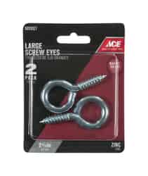 Ace 11/32 in. Dia. x 2-5/8 in. L Zinc-Plated Steel Screw Eye 200 lb. capacity 2 pk