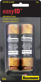 Bussmann easyID 50 amps 250 volt Fiberglass Dual Element Time Delay Fuse 2 pk