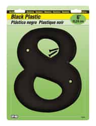 Hy-Ko 6 in. Black Plastic Screw-On Number 8 1 pc.