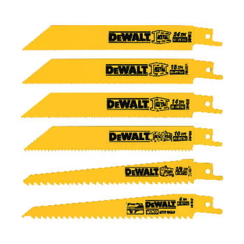 DeWalt 6 Piece 6 in. L Bi-Metal Reciprocating Saw Blade Multi TPI 6 pk