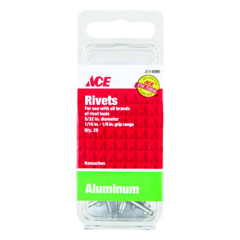 Ace 5/32 in. 1/8 L Aluminum Silver 20 pk Rivets