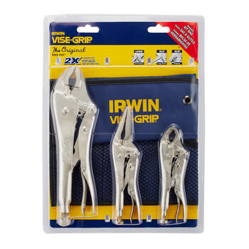 Irwin Vise-Grip Assorted Alloy Steel Locking Pliers Set Gray 3 pc.