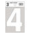 Hy-Ko 3 in. White Vinyl Self-Adhesive Number 4 1 pc.