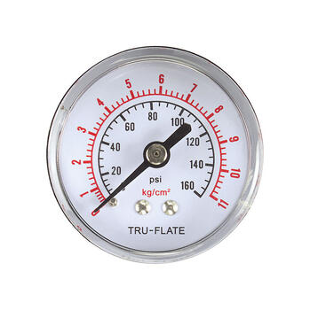 Tru-Flate Polycarbonate Air Line Gauge 1/4 in. NPT 160 psi 1 pc