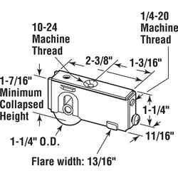 Prime-Line 1-1/4 in. D X 5/16 in. L Brass Steel Roller Assembly 1 pk