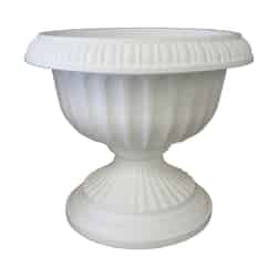 Bloem 14.8 in. H x 17.8 in. Dia. x 18 in. L White Plastic Grecian Urn Flower Pot
