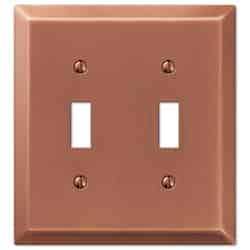 Amerelle Century Antique Copper Copper 2 gang Stamped Steel Toggle Wall Plate 1 pk