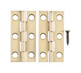 Ace 2 in. W x 1 in. L Antique Brass Brass Narrow Hinge 2 pk