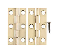 Ace 2 in. W x 1 in. L Antique Brass Brass Narrow Hinge 2 pk