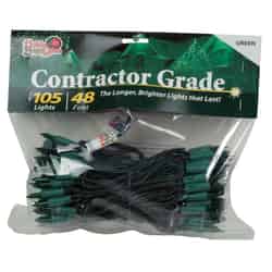 Holiday Bright Lights Incandescent Contractor Light Set Green 48 ft. 105 lights