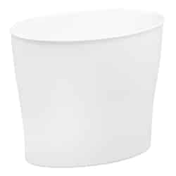 InterDesign Nuvo White Oval Trash Can 6.75 in. W