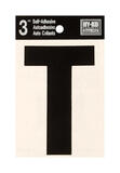 Hy-Ko 3 in. Black Vinyl Self-Adhesive Letter T 1 pc.