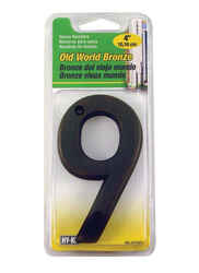 Hy-Ko 4 in. Metal Bronze Number Nail-On 9