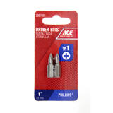 Ace 1 in. L x 1 Insert Bit 1/4 in. S2 Tool Steel 2 pc. Phillips Hex Shank