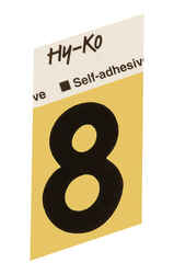 Hy-Ko Aluminum Black 8 Number Self-Adhesive 1-1/2 in.