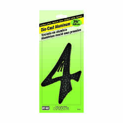 Hy-Ko 3-1/2 in. 4 Number Nail-On Aluminum Black