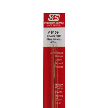 K&S 0.02 in. Dia. x 12 in. L Brass Rod 5 pk