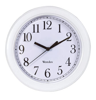 Westclox 8-1/2 in. W Indoor Wall Clock Plastic White Analog