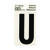 Hy-Ko 2 in. Reflective Black Vinyl Self-Adhesive U Letter