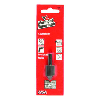 Vermont American 5/8 in. Dia. Tool Steel Countersink 1/4 in. Round Shank 1 pc.