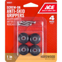 Ace Plastic Heavy Duty Anti-Skid Pads Black Round 1 in. W 4 pk