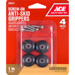 Ace Plastic Heavy Duty Anti-Skid Pads Black Round 1 in. W 4 pk