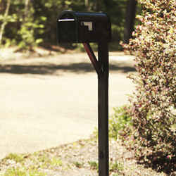 Gibraltar Mailboxes  59.9 in. Powder Coated  Black  Steel  Mailbox Post 