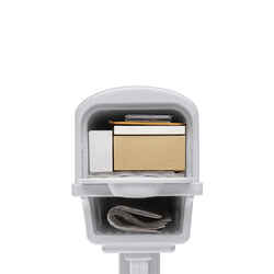 Gibraltar Mailboxes Gibraltar Gentry Plastic Post and Box Combo White 50 in. H x 11-1/2 in. W