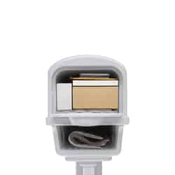 Gibraltar Mailboxes Gibraltar Gentry Plastic Post and Box Combo White 50 in. H x 11-1/2 in. W