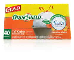 Glad OdorShield 13 gal. Kitchen Trash Bags Drawstring 40 pk
