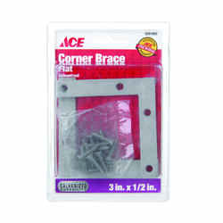 Ace 3 in. H x 3.75 in. W x 3 in. D Flat Corner Brace Steel