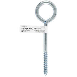 Hampton 7/16 in. x 6 in. L Zinc-Plated Steel Lag Thread Eyebolt Nut Included