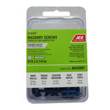 Ace 3/16 in. x 2-1/4 in. L Phillips Flat Head Ceramic Steel Masonry Screws 20 pk