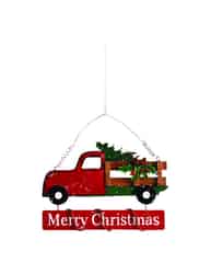Celebrations Merry Christmas Truck Wall Art Red 1 pk Iron